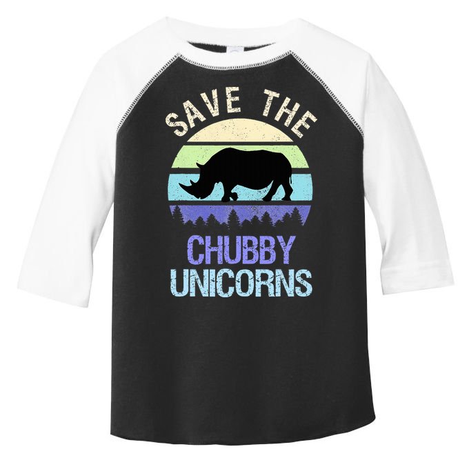 Vintage Sunset Save The Chubby Unicorns Fat Rhino  Toddler Fine Jersey T-Shirt