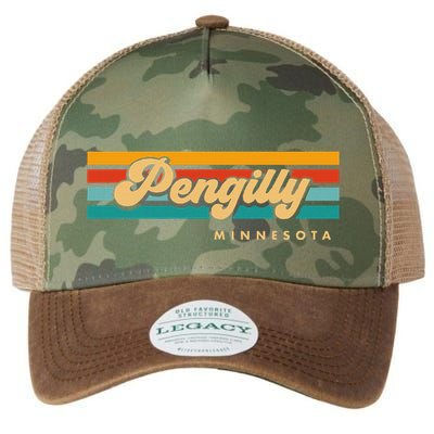 Vintage Sunset Stripes Pengilly Minnesota Legacy Tie Dye Trucker Hat