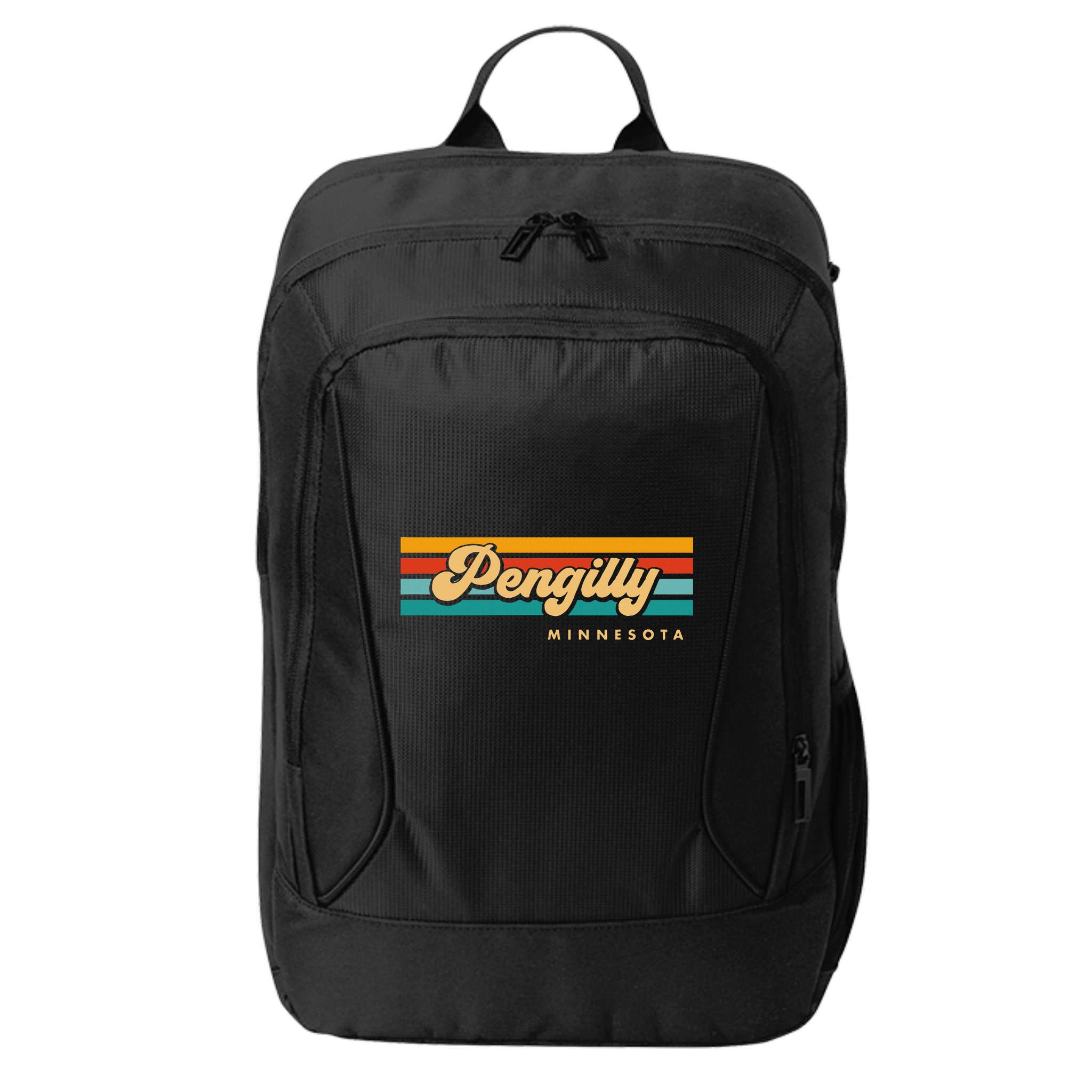Vintage Sunset Stripes Pengilly Minnesota City Backpack