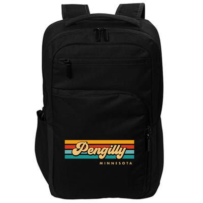 Vintage Sunset Stripes Pengilly Minnesota Impact Tech Backpack