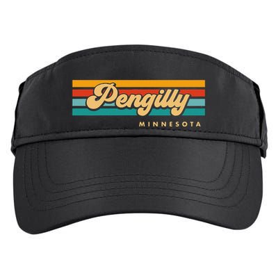 Vintage Sunset Stripes Pengilly Minnesota Adult Drive Performance Visor
