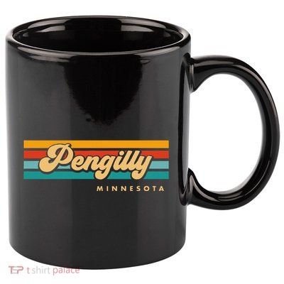 Vintage Sunset Stripes Pengilly Minnesota 11oz C Handle Ceramic Mug
