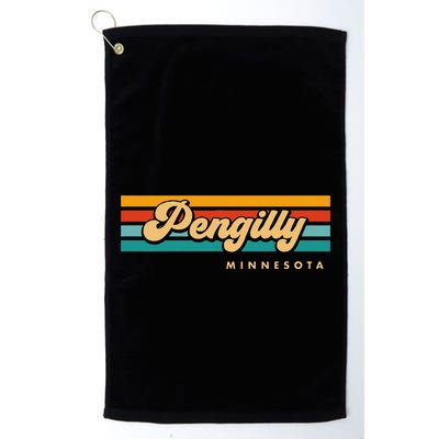 Vintage Sunset Stripes Pengilly Minnesota Golf Towel