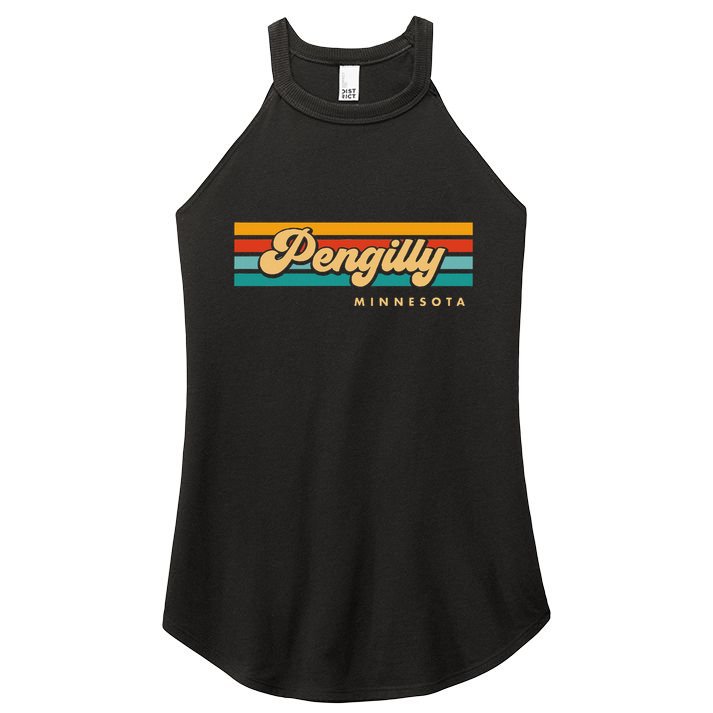 Vintage Sunset Stripes Pengilly Minnesota Women's Perfect Tri Rocker Tank