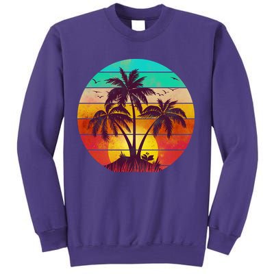 Vintage Sunset Sunrise Palm Tree Island Sweatshirt