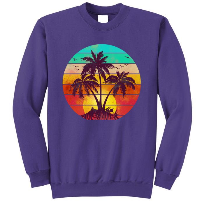 Vintage Sunset Sunrise Palm Tree Island Sweatshirt