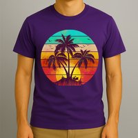 Vintage Sunset Sunrise Palm Tree Island T-Shirt