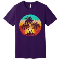 Vintage Sunset Sunrise Palm Tree Island Premium T-Shirt