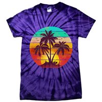 Vintage Sunset Sunrise Palm Tree Island Tie-Dye T-Shirt
