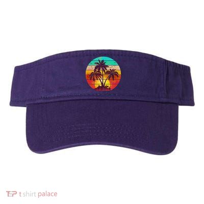 Vintage Sunset Sunrise Palm Tree Island Visor
