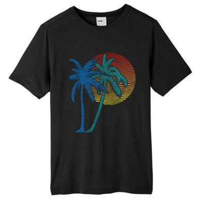 Vintage Sunset Sunrise Palms Vacay Summer Vacation Vibes Tee Funny Gift Tall Fusion ChromaSoft Performance T-Shirt