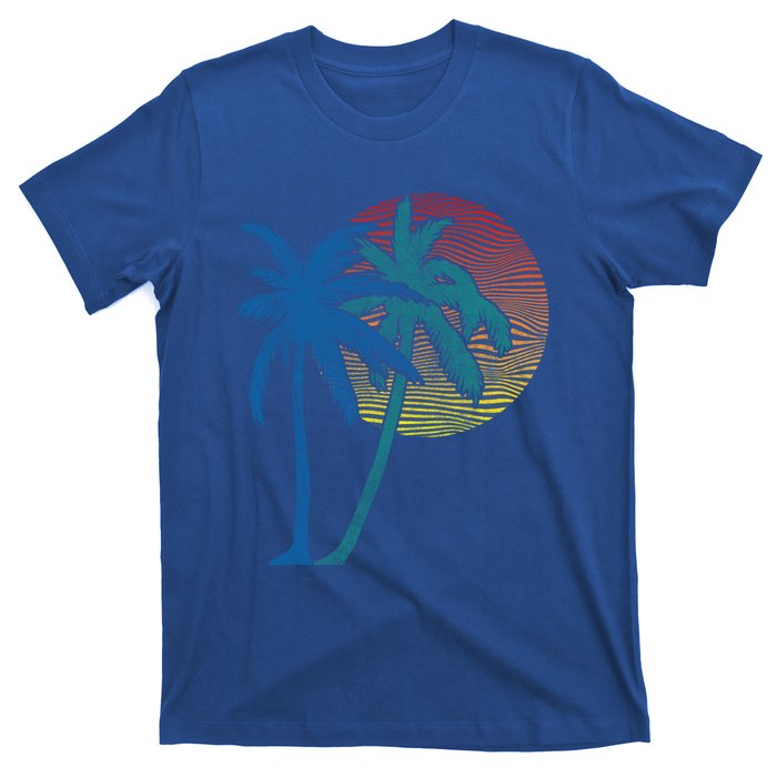 Vintage Sunset Sunrise Palms Vacay Summer Vacation Vibes Tee Funny Gift T-Shirt