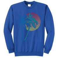 Vintage Sunset Sunrise Palms Vacay Summer Vacation Vibes Tee Funny Gift Tall Sweatshirt