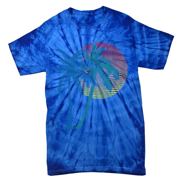 Vintage Sunset Sunrise Palms Vacay Summer Vacation Vibes Tee Funny Gift Tie-Dye T-Shirt