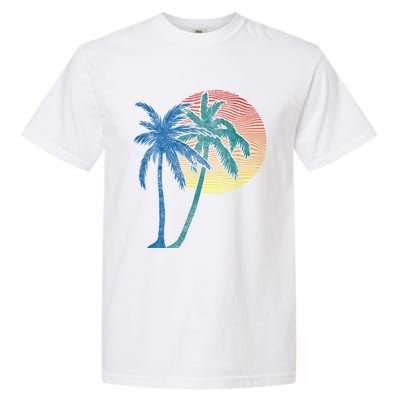 Vintage Sunset Sunrise Palms Vacay Summer Vacation Vibes Tee Funny Gift Garment-Dyed Heavyweight T-Shirt