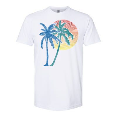 Vintage Sunset Sunrise Palms Vacay Summer Vacation Vibes Tee Funny Gift Softstyle CVC T-Shirt