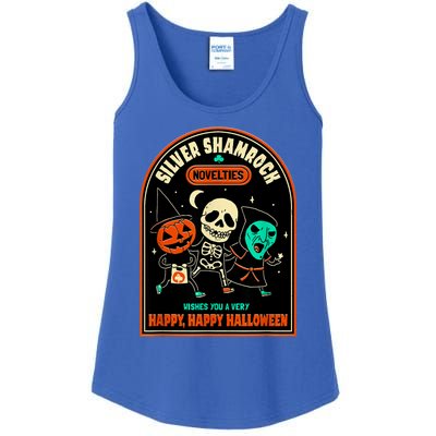 Vintage Silver Shamrock Novelties Happy Happy Halloween Ladies Essential Tank