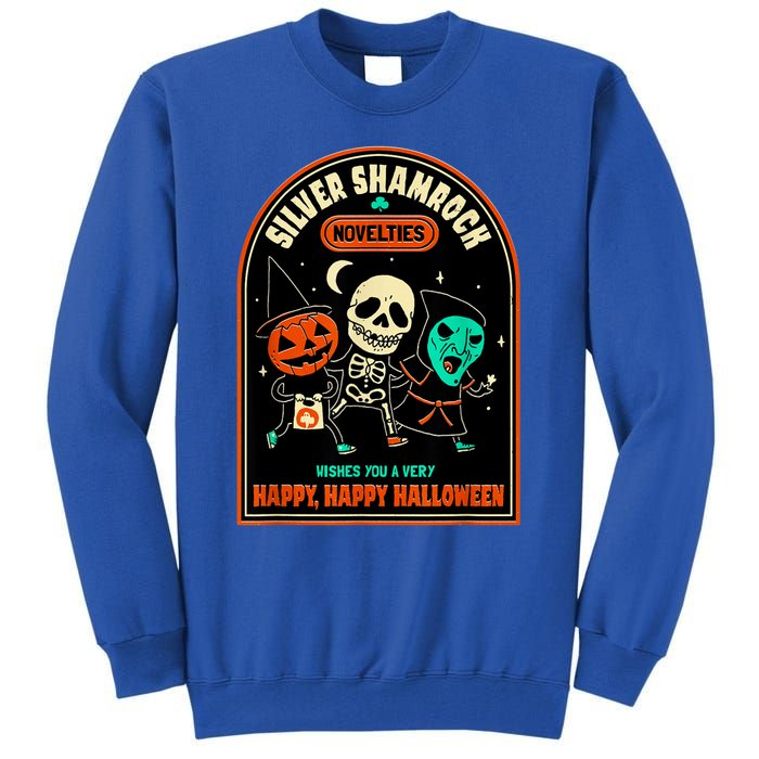 Vintage Silver Shamrock Novelties Happy Happy Halloween Tall Sweatshirt