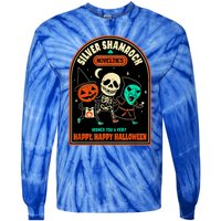 Vintage Silver Shamrock Novelties Happy Happy Halloween Tie-Dye Long Sleeve Shirt