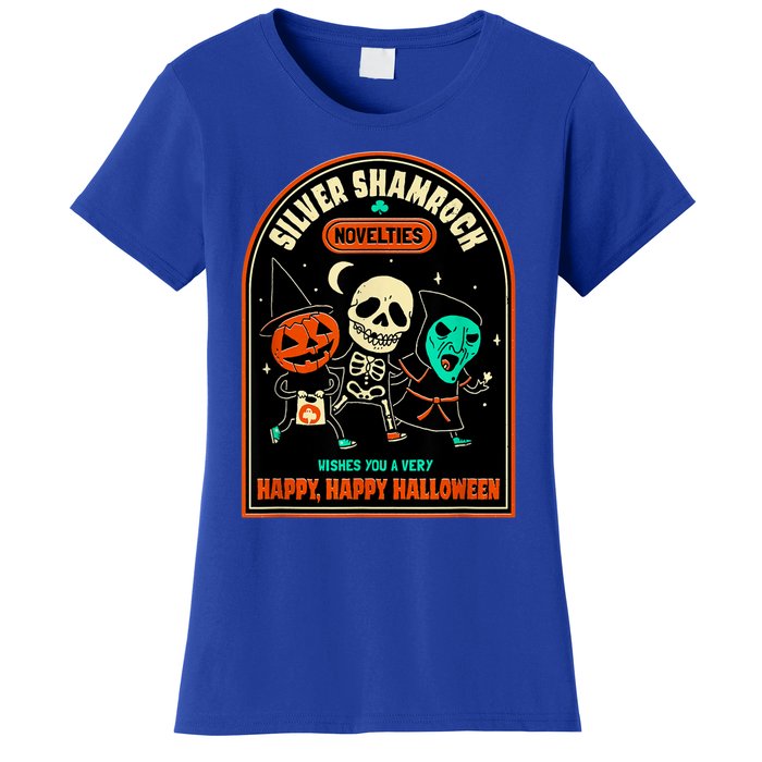 Vintage Silver Shamrock Novelties Happy Happy Halloween Women's T-Shirt