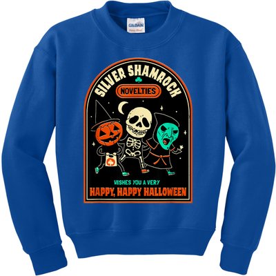 Vintage Silver Shamrock Novelties Happy Happy Halloween Kids Sweatshirt