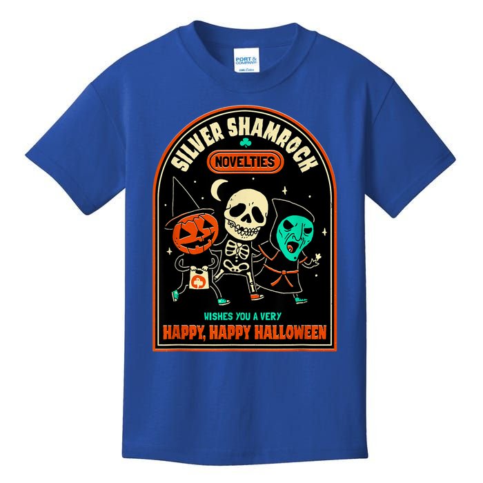 Vintage Silver Shamrock Novelties Happy Happy Halloween Kids T-Shirt