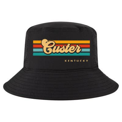 Vintage Sunset Stripes Custer Kentucky Cool Comfort Performance Bucket Hat