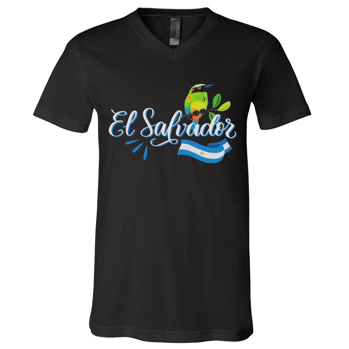 Vos Solo Sos Paja Salvadoran Slang El Salvador Flag Torogoz V-Neck T-Shirt