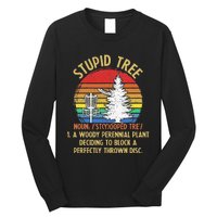 Vintage Sunset Stupid Tree Disc Golf Funny Long Sleeve Shirt