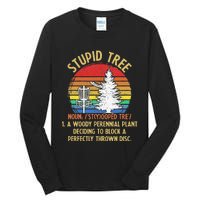 Vintage Sunset Stupid Tree Disc Golf Funny Tall Long Sleeve T-Shirt