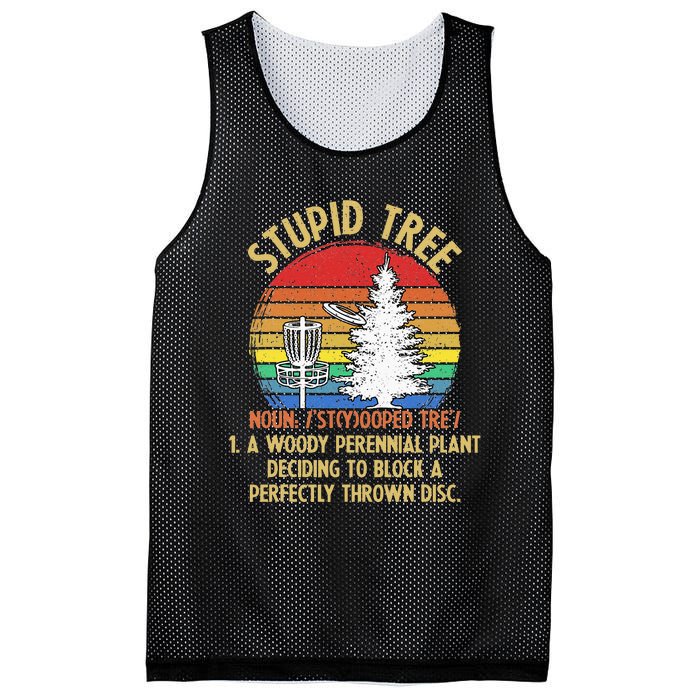 Vintage Sunset Stupid Tree Disc Golf Funny Mesh Reversible Basketball Jersey Tank