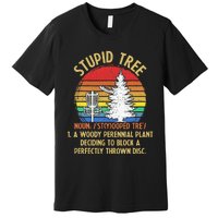 Vintage Sunset Stupid Tree Disc Golf Funny Premium T-Shirt