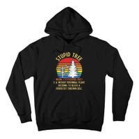 Vintage Sunset Stupid Tree Disc Golf Funny Tall Hoodie