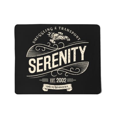 Vintage Serenity Smuggling And Transport Firefly Mousepad