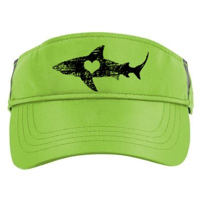 Vintage Shark Silhouette Hammerhead Shark Tiger Shark Heart Adult Drive Performance Visor