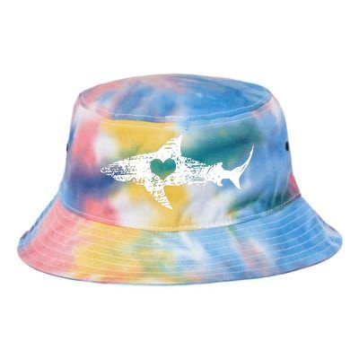 Vintage Shark Silhouette Hammerhead Shark Tiger Shark Heart Tie Dye Newport Bucket Hat