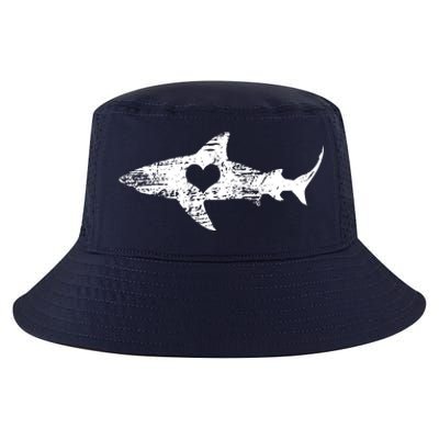 Vintage Shark Silhouette Hammerhead Shark Tiger Shark Heart Cool Comfort Performance Bucket Hat