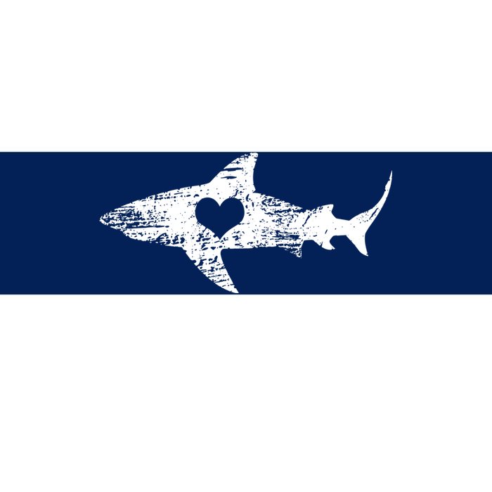 Vintage Shark Silhouette Hammerhead Shark Tiger Shark Heart Bumper Sticker