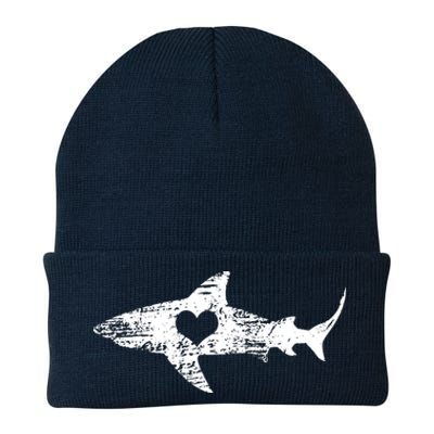 Vintage Shark Silhouette Hammerhead Shark Tiger Shark Heart Knit Cap Winter Beanie