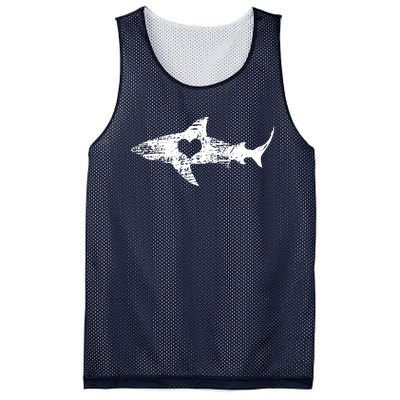 Vintage Shark Silhouette Hammerhead Shark Tiger Shark Heart Mesh Reversible Basketball Jersey Tank