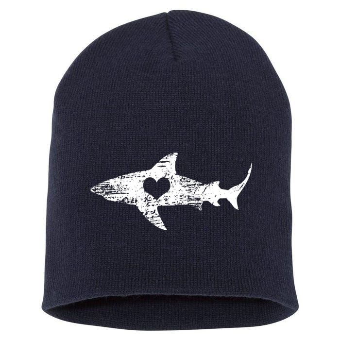 Vintage Shark Silhouette Hammerhead Shark Tiger Shark Heart Short Acrylic Beanie