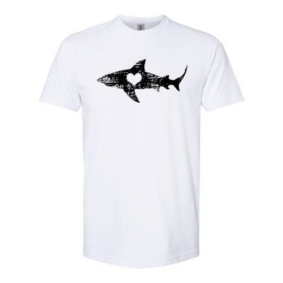 Vintage Shark Silhouette Hammerhead Shark Tiger Shark Heart Softstyle® CVC T-Shirt