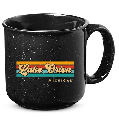Vintage Sunset Stripes Lake Orion Michigan 15oz Campfire Ceramic Mug