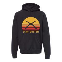 Vintage Skeet Shooting Clay Buster Shotgun Sport Premium Hoodie