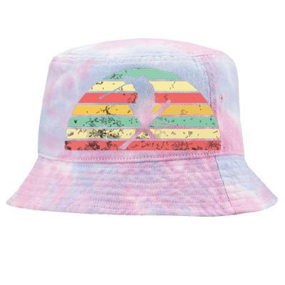 Vintage Skiing Sunset Distressed Sunrise Tank Top Tie-Dyed Bucket Hat