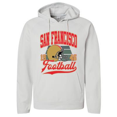 Vintage Style San Francisco Football Performance Fleece Hoodie