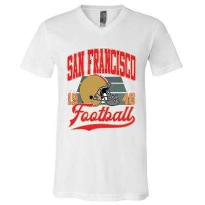 Vintage Style San Francisco Football V-Neck T-Shirt