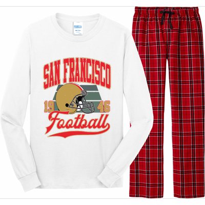 Vintage Style San Francisco Football Long Sleeve Pajama Set