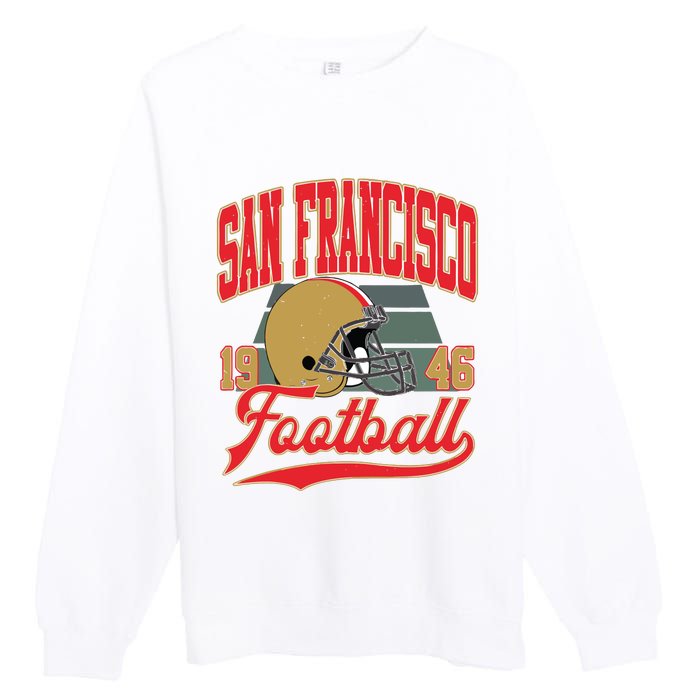 Vintage Style San Francisco Football Premium Crewneck Sweatshirt