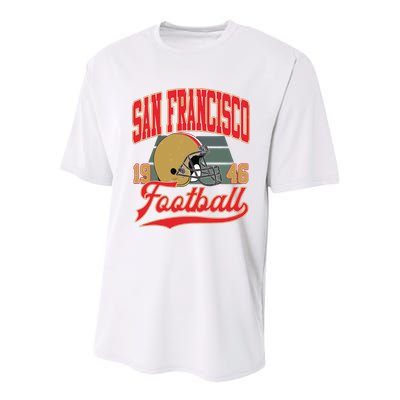 Vintage Style San Francisco Football Youth Performance Sprint T-Shirt